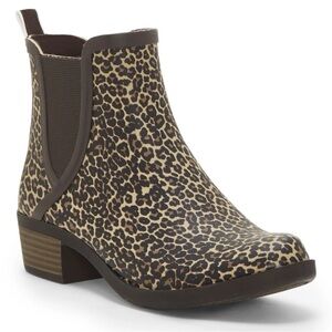 Lucky Brand Leopard Print Ankle Rain Booties Size 8